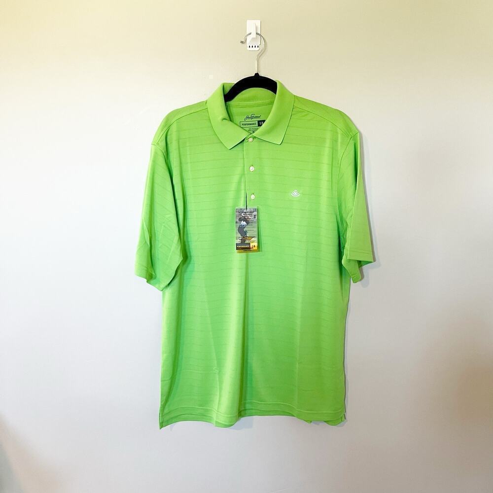 Jack Spicklaus performance golf 18‎ majors green polo nwt